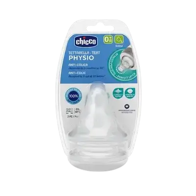 Physio Teat Anti-Colic Slow Flow 0m+ 2Pcs _ Chicco