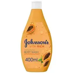 Johnson's Vita-Rich Smoothing Body Wash with Papaya and Glycerin, 400 ml