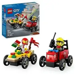 60458 City Pizza Vs. Fire Truck Race Car Pack