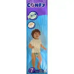 Confy Number 7 - XX Large elastic baby diapers pack, 19+Kg, 22 Diapers
