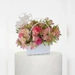 Pink & Green Compact Flower Arrangement