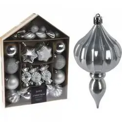 Koopman Xmas Ball Set 32Pcs Silver