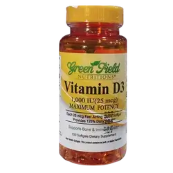 Vitamin D3 1000IU (25mcg) Maximum Potency 100 Softgels _ Green Field