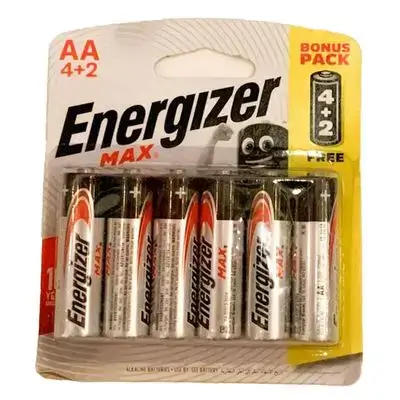 Energizer Max AA Batteries - 6 Pack 4+2 Free