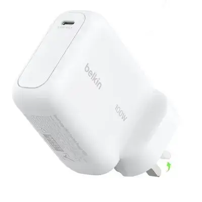 Belkin 100W USB-C GaN Fast Wall Charger – White