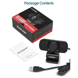 EGC-C01 1080P HD Webcam,Multi-function USB Web Camera with Microphone & Privacy Cover,Home Office Rotation Streaming Camera for PC, Computer, Plug and Play