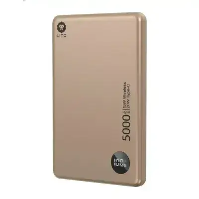 Power Bank Lito 5K Mah LP08 Wireless Desert