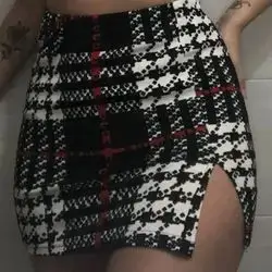 SHEIN Clasi Casual Minimalist Women Plaid Skirt - XS