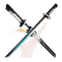 Futuristic Cyberpunk LED Sparkle Toy Sword - Black & Gray (Model 988E)