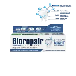 biorepair toothpaste repairs 100% of enamel dark blue