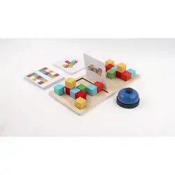 wooden block puzzle and color matching tabletop game