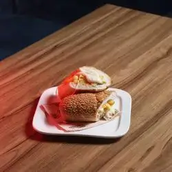 French fries with cheese sandwich