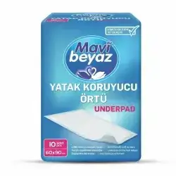Mavi Beyaz Underpad / Bed Protection Pad – 60 × 90 cm, 10 Pieces