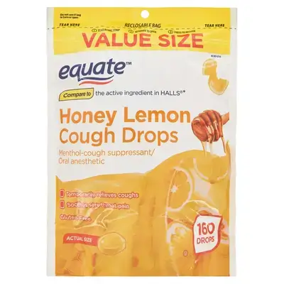 Equate honey lemon cough 160 drops