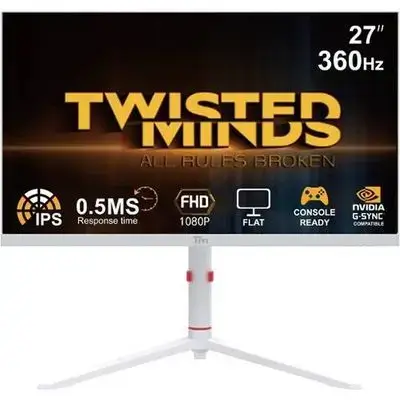 شاشة ألعاب Twisted Mind مقاس 27 بوصة بدقة FHD ومعدل تحديث 360 هرتز ووقت استجابة 0.5 مللي ثانية بتقنية IPS