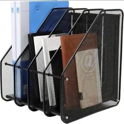 Metal Mesh File Organizer for Office (4 section )