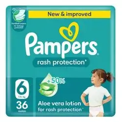 Pampers - Jambo Rash Protection Size 6 - (13+ kg) - 36 Diapers