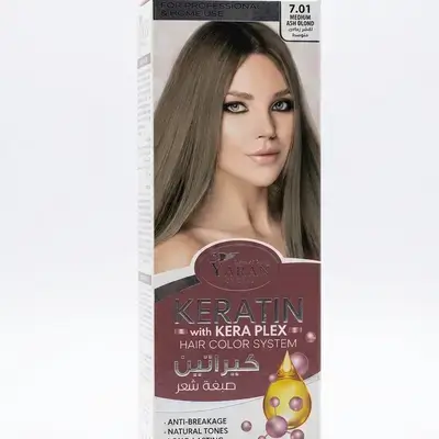 Yaran Keratin with Kera Plex Hair Color System (7.01 Medium Ash Olond)