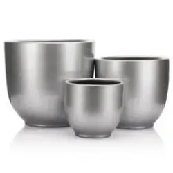 Terracotta Geranium Flower Pot No6-Silver