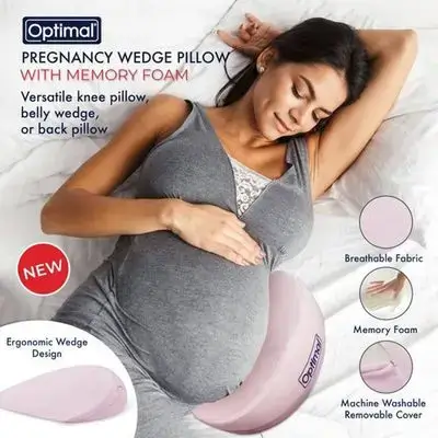 Pregnancy wedged pillow//أوبتمال - وسادة الحمل من الاسفنج - لون وردي فاتح