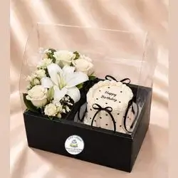 Box Cake With Flower