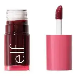 e.l.f. Sheer For It Blush Tint - Buildable Stain For Lips + Cheek - Left on Red