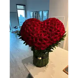 Red Rose Heart Shape Large Size