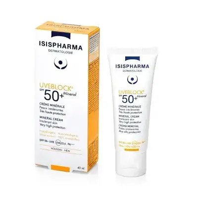 واقي شمس بفلاتر فيزيائية UVEBLOCK SPF 50 mineral