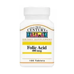 21st Century Folic Acid 400 mcg 100 Tablets