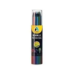 Adel Blackline Metal Tube Crayons 12 Colors