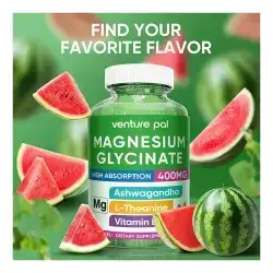 Magnesium glycinate gummies 400mg  60 gummies with ashwagandha,L-theanine & vitamin D