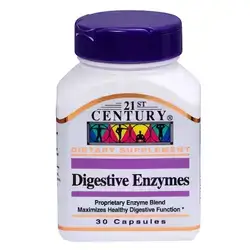 21st Century Digestive Enzymes Capsules For Healthy Digestive Function, Pack of 30's