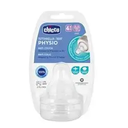 Chicco Physio Teat 4M+ Fast Flow Silicone 2 Pcs Teats (Nipples)