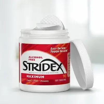 مسحات علاج حب الشباب من ستريديكس 90 قطعة/Stridex Soft Touch Pads 90 pads