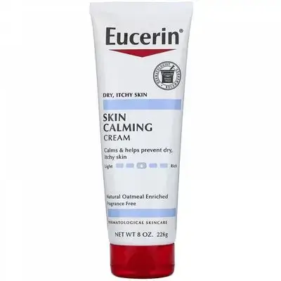 Eucerin, Skin Calming Itch Soothing Cream, Dry, Itchy Skin, Fragrance Free, 8 oz (226 g)//يوسيرين، كريم مُهدئ ومُهدئ للحكة، للبشرة الجافة والحكة، خالٍ من العطور، 8 أونصة (226 جم)