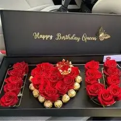 A Box Of Red Roses And Sweets