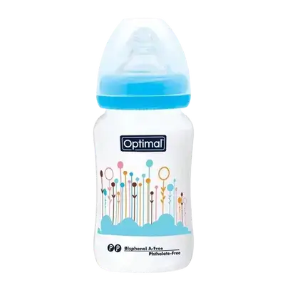 P.P Wide Neck Feeding Bottle 2 From 6-18 Months BLUE 240ml OPB-1032(B) _ Optimal