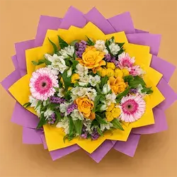 Baby Rose, Alstroemeria, and Gerbera Bouquet
