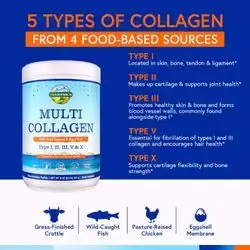 Multi Collagen Powder, 5 types of collagen Peptides, Vital Nutrient, 4 Food Based Forms, Fish / Marine Collagen, Biovine Collagen, Chicken Collagen, Eggshell Membrane Collagen, 0.50LB (227 g) collagen