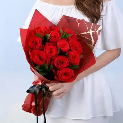 Imported Red Rose Bouquet – 20 Flowers