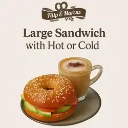 Large Sandwich With Hot Or Cold Drink