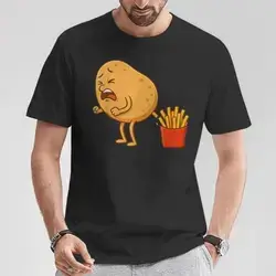 SHEIN Men's Funny French Fries Graphic T-Shirt - Large