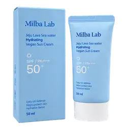 Jeju Lava Sea water Hydrating Vegan Sun Cream 50spf 50ml _ Milba Lab