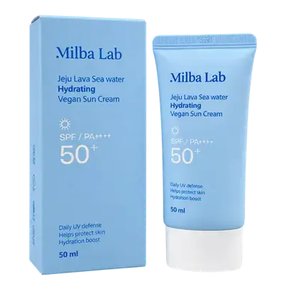 Jeju Lava Sea water Hydrating Vegan Sun Cream 50spf 50ml _ Milba Lab