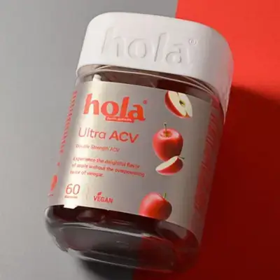 hola Ultra ACV Double-Strength Apple Flavor 60 pectin gummies