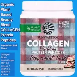 Plant Based Collagen Peptides Powder, Collagen peptides, organic plant based, with Biotin, Silica, Hyaluronic Acid, Vitamin C, iron, copper, Omega 7, MCT Oil, spirulina, 175g collagen