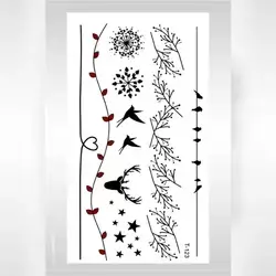 1 Sheet High Quality Wholesale deer head stars leaf temporary tattoo