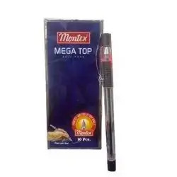 Packet Of Pen Montex Mega Top-Black-10 pcs
