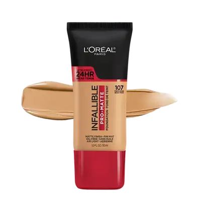 INFALLIBLE Pro-Matte Oil-Free Up To 24HR Foundation 107 FRESH BEIGE 30ml _ L'OREAL PARIS