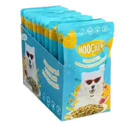 Moochie Homestyle Wet Dog Food with Lamb Topping Pasta.